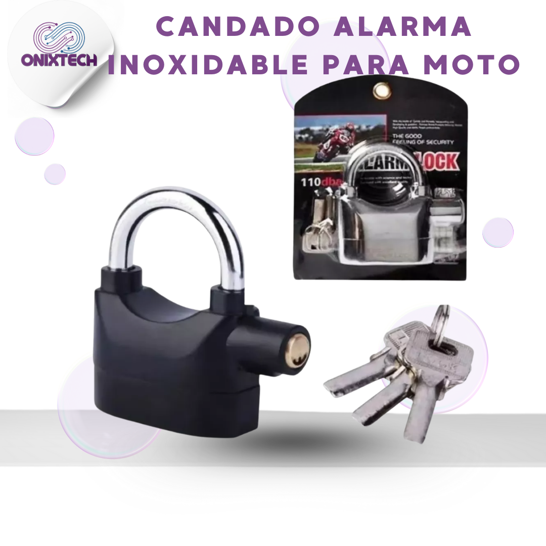 Candado Alarma Inoxidable Para Moto